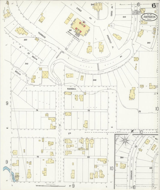 Sanborn Fire Insurance Map from Aberdeen, Grays Harbor County, Washington (1901), Sheet #0006 - Historic Sanborn Fire Insurance Map Print, vintage old map wall art, antique decor, genealogy gift, Washington Washington map