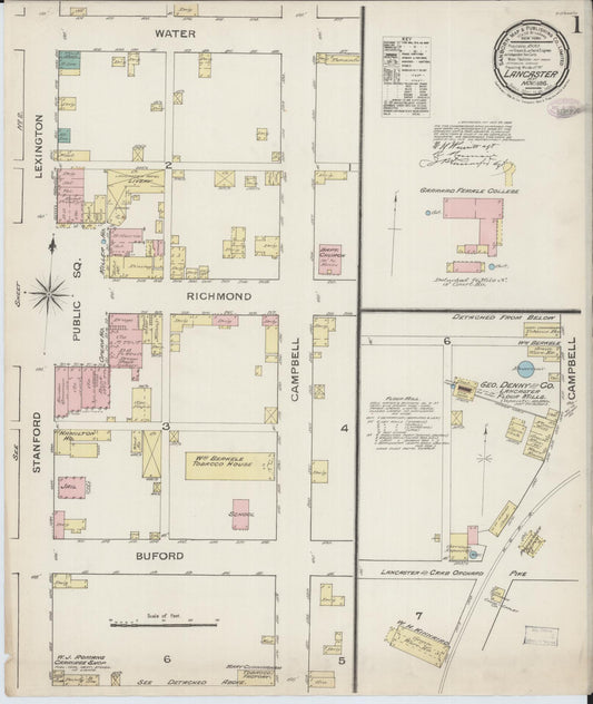 Sanborn Fire Insurance Map from Lancaster, Garrard County, Kentucky. (1886) – Historic Sanborn Fire Insurance Map Print