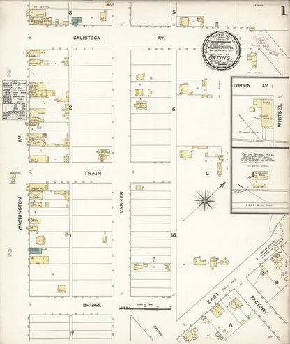 Sanborn Fire Insurance Map from Orting, Pierce County, Washington (1894), Sheet #0001 - Complete Map Set gallery image, historic Sanborn map, vintage wall art, Washington Washington
