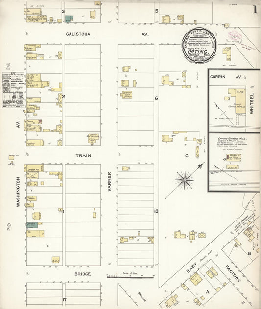 Sanborn Fire Insurance Map from Orting, Pierce County, Washington (1894), Sheet #0001 - Complete Map Set gallery image, historic Sanborn map, vintage wall art, Washington Washington