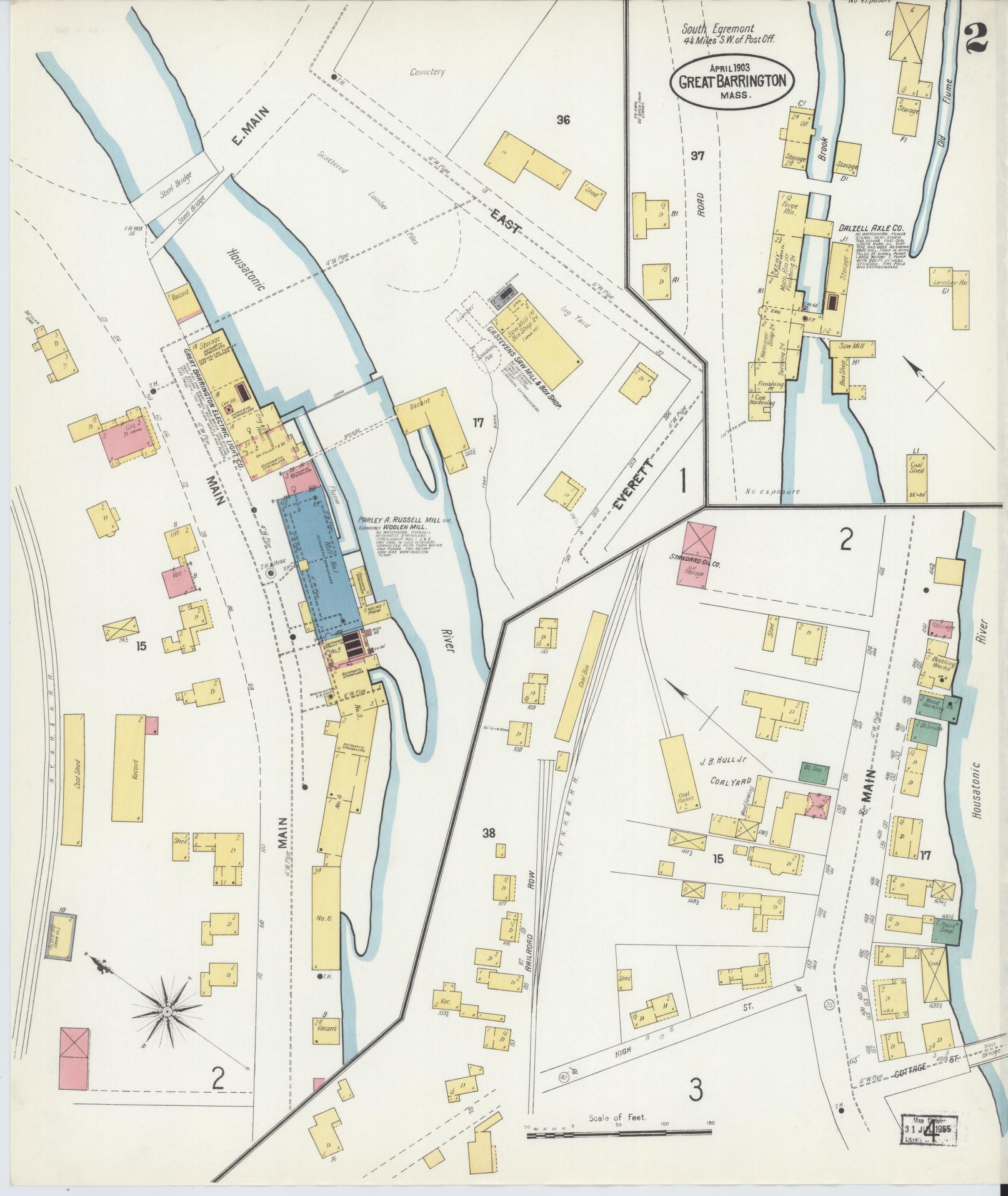 Sanborn Fire Insurance Map from Great Barrington, Berkshire County, Massachusetts (1903), Sheet #0002 - Complete Map Set gallery image, historic Sanborn map, vintage wall art, Massachusetts Massachusetts