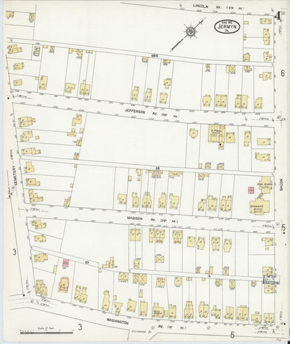 Sanborn Fire Insurance Map from Jermyn, Lackawanna County, Pennsylvania (1912), Sheet #0004 - Complete Map Set gallery image, historic Sanborn map, vintage wall art, Pennsylvania Pennsylvania