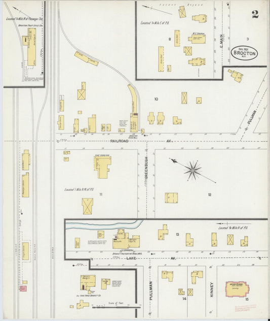 Sanborn Fire Insurance Map from Brocton, Chautauqua County, New York (1901), Sheet #0002 - Historic Sanborn Fire Insurance Map Print, vintage old map wall art, antique decor, genealogy gift, New York New York map