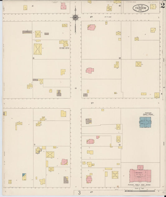 Sanborn Fire Insurance Map from Fairview, Sanpete County, Utah (1917), Sheet #0002 - Historic Sanborn Fire Insurance Map Print, vintage old map wall art, antique decor, genealogy gift, Utah Utah map