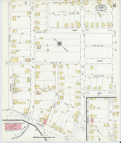 Sanborn Fire Insurance Map from Derry, Westmoreland County, Pennsylvania (1911), Sheet #0006 - Complete Map Set gallery image, historic Sanborn map, vintage wall art, Pennsylvania Pennsylvania