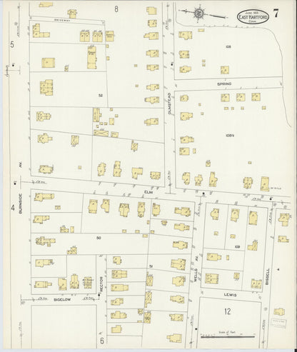 Sanborn Fire Insurance Map from East Hartford, Hartford County, Connecticut (1913), Sheet #0007 - Complete Map Set gallery image, historic Sanborn map, vintage wall art, Connecticut Connecticut