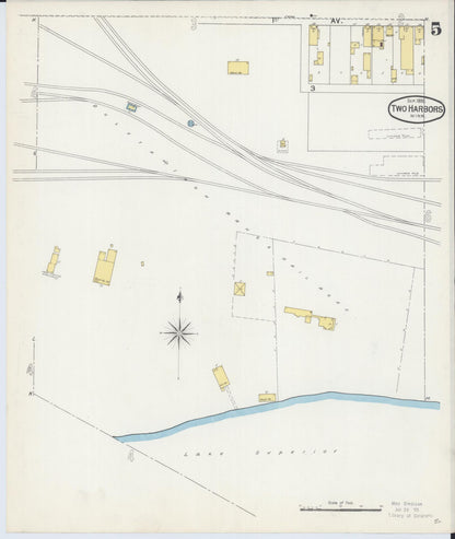 Sanborn Fire Insurance Map from Two Harbors, Lake County, Minnesota (1892), Sheet #0005 - Complete Map Set gallery image, historic Sanborn map, vintage wall art, Minnesota Minnesota
