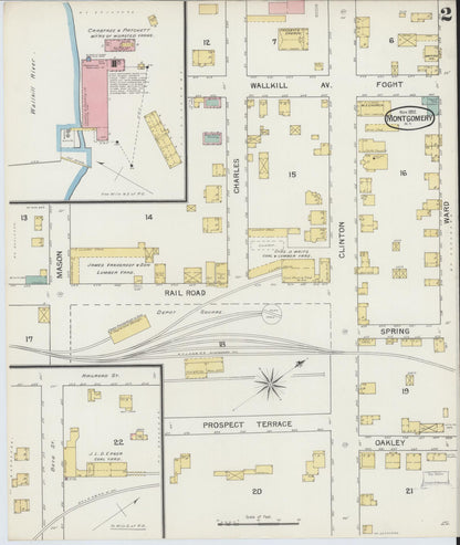 Sanborn Fire Insurance Map from Montgomery, Orange County, New York (1892), Sheet #0002 - Complete Map Set gallery image, historic Sanborn map, vintage wall art, New York New York
