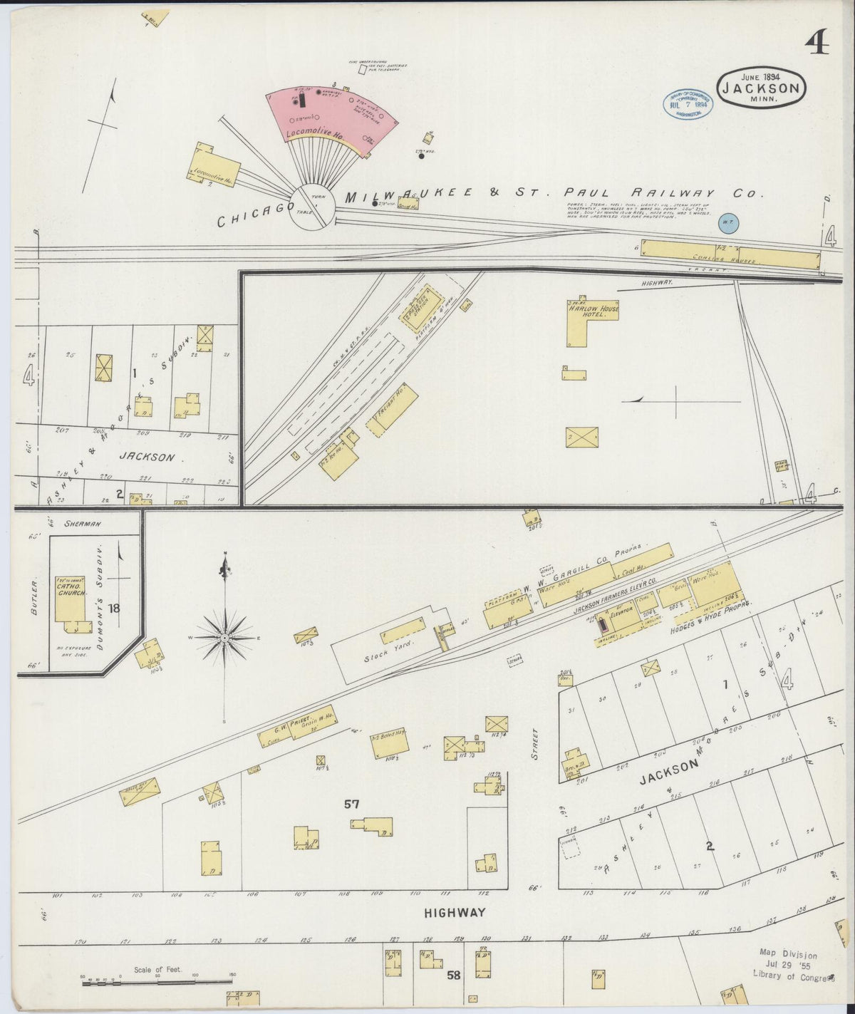 Sanborn Fire Insurance Map from Jackson, Jackson County, Minnesota (1894), Sheet #0004 - Complete Map Set gallery image, historic Sanborn map, vintage wall art, Minnesota Minnesota
