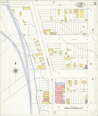 Sanborn Fire Insurance Map from Blaine, Whatcom County, Washington (1907), Sheet #0003 - Complete Map Set gallery image, historic Sanborn map, vintage wall art, Washington Washington