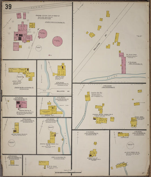Sanborn Fire Insurance Map from Saratoga, Saratoga County, New York (1900), Sheet #0039 - Historic Sanborn Fire Insurance Map Print, vintage old map wall art, antique decor, genealogy gift, New York New York map