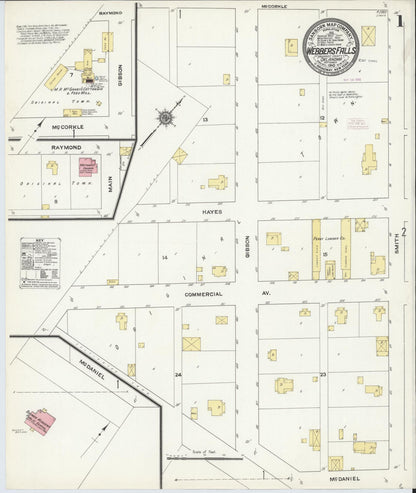 Sanborn Fire Insurance Map from Webbers Falls, Muskogee County, Oklahoma (1910), Sheet #0001 - Complete Map Set gallery image, historic Sanborn map, vintage wall art, Oklahoma Oklahoma