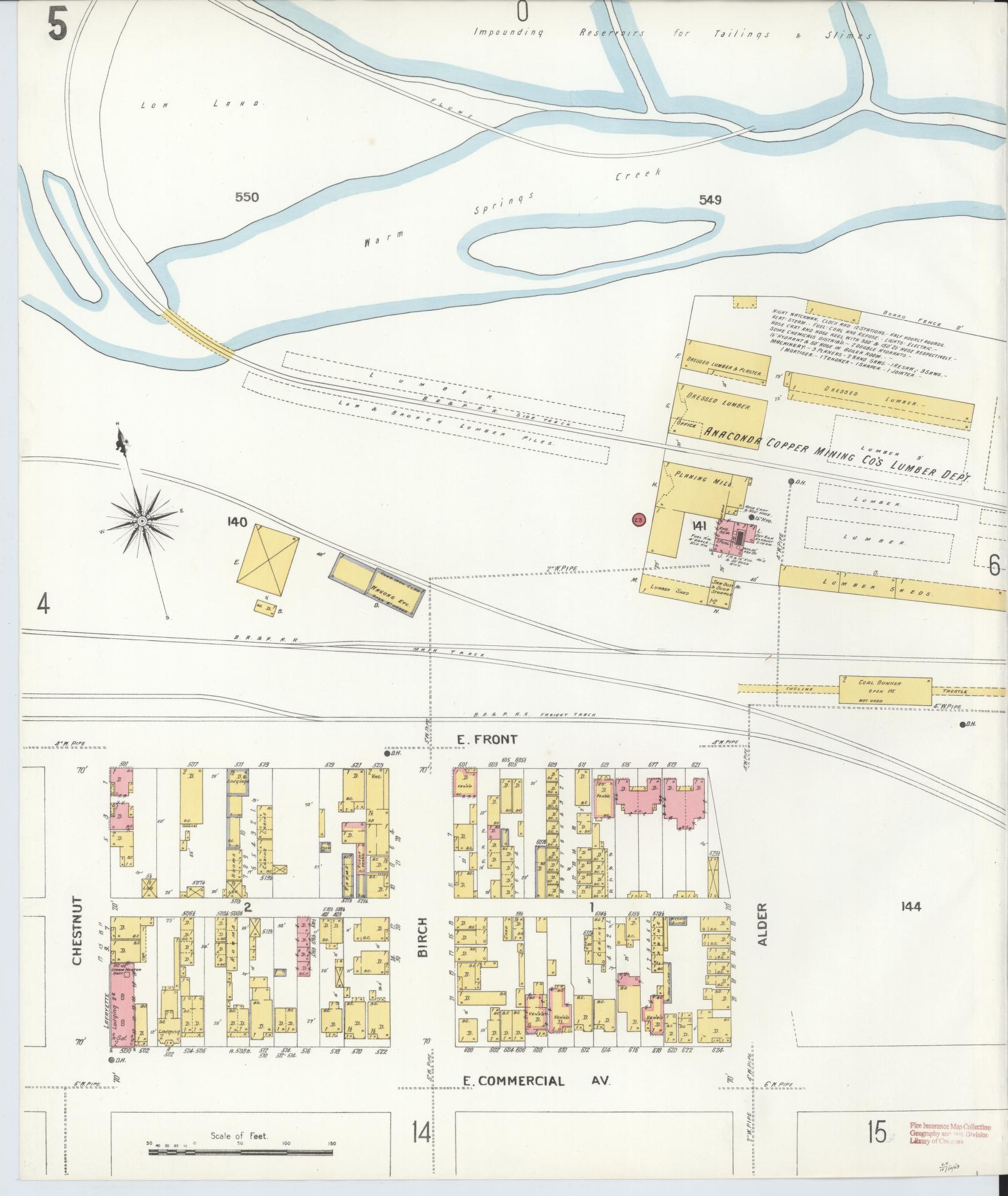 Sanborn Fire Insurance Map from Anaconda, Deer Lodge County, Montana (1903), Sheet #0005 - Complete Map Set gallery image, historic Sanborn map, vintage wall art, Montana Montana