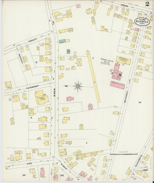 Sanborn Fire Insurance Map from Norwich, New London County, Connecticut (1897), Sheet #0002 - Complete Map Set gallery image, historic Sanborn map, vintage wall art, Connecticut Connecticut