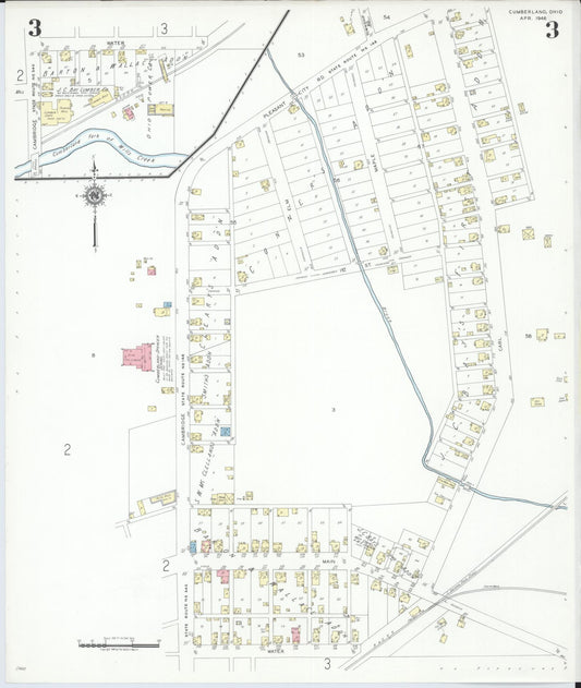 Sanborn Fire Insurance Map from Cumberland, Guernsey County, Ohio (1946), Sheet #0003 - Historic Sanborn Fire Insurance Map Print, vintage old map wall art, antique decor, genealogy gift, Ohio Ohio map