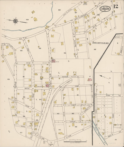 Sanborn Fire Insurance Map from Coeburn, Wise County, Virginia (1922), Sheet #0012 - Complete Map Set gallery image, historic Sanborn map, vintage wall art, Virginia Virginia