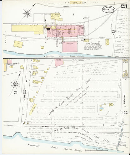 Sanborn Fire Insurance Map from Clinton, Clinton County, Iowa (1897), Sheet #0023 - Historic Sanborn Fire Insurance Map Print
