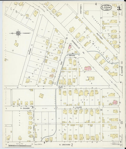 Sanborn Fire Insurance Map from Logan, Hocking County, Ohio (1914), Sheet #0003 - Historic Sanborn Fire Insurance Map Print, vintage old map wall art, antique decor, genealogy gift, Ohio Ohio map