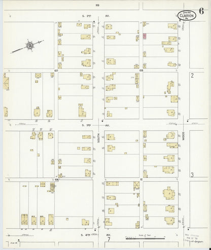 Sanborn Fire Insurance Map from Clarion, Clarion County, Pennsylvania (1912), Sheet #0006 - Complete Map Set gallery image, historic Sanborn map, vintage wall art, Pennsylvania Pennsylvania