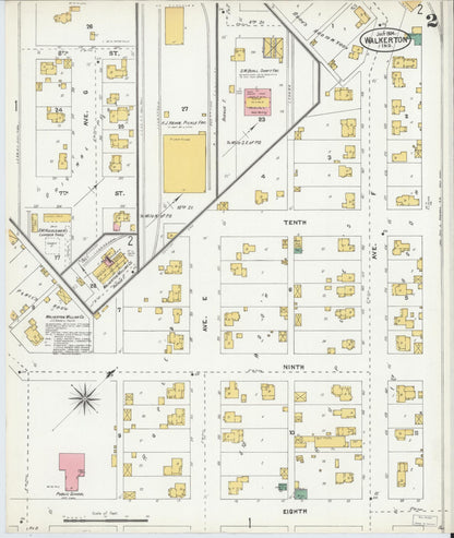 Sanborn Fire Insurance Map from Walkerton, Saint Joseph County, Indiana (1904), Sheet #0002 - Historic Sanborn Fire Insurance Map Print, vintage old map wall art, antique decor, genealogy gift, Indiana Indiana map