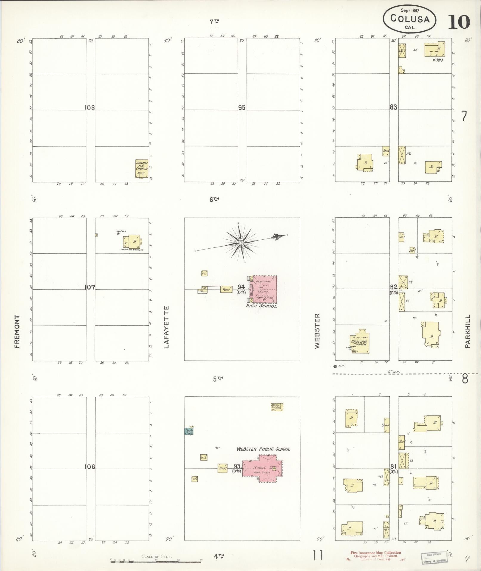 Sanborn Fire Insurance Map from Colusa, Colusa County, California (1897), Sheet #0010 - Historic Sanborn Fire Insurance Map Print, vintage old map wall art, antique decor, genealogy gift, California California map