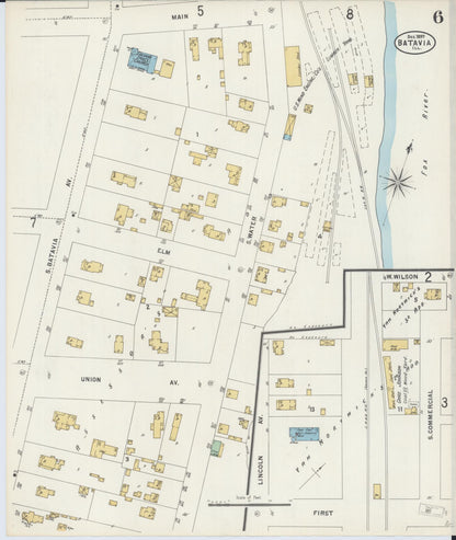 Sanborn Fire Insurance Map from Batavia, Kane County, Illinois (1897), Sheet #0006 - Complete Map Set gallery image, historic Sanborn map, vintage wall art, Illinois Illinois
