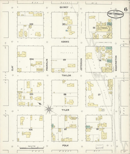 Sanborn Fire Insurance Map from Port Townsend, Jefferson County, Washington (1890), Sheet #0006 - Complete Map Set gallery image, historic Sanborn map, vintage wall art, Washington Washington