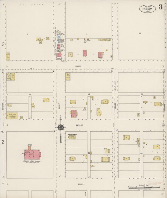 Sanborn Fire Insurance Map from Hysham, Treasure County, Montana (1920), Sheet #0003 - Historic Sanborn Fire Insurance Map Print, vintage old map wall art, antique decor, genealogy gift, Montana Montana map