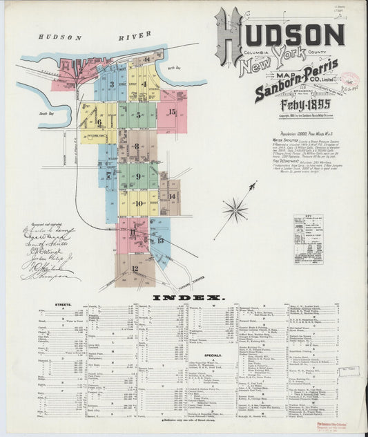 Sanborn Fire Insurance Map from Hudson, Columbia County, New York. (1895) – Historic Sanborn Fire Insurance Map Print