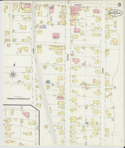 Sanborn Fire Insurance Map from Vanceburg, Lewis County, Kentucky (1897), Sheet #0003 - Complete Map Set gallery image, historic Sanborn map, vintage wall art, Kentucky Kentucky