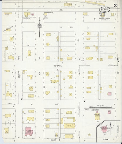Sanborn Fire Insurance Map from Saint Paul, Howard County, Nebraska (1912), Sheet #0003 - Complete Map Set gallery image, historic Sanborn map, vintage wall art, Nebraska Nebraska