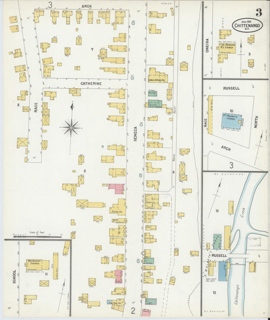 Sanborn Fire Insurance Map from Chittenango, Madison County, New York (1900), Sheet #0003 - Historic Sanborn Fire Insurance Map Print, vintage old map wall art, antique decor, genealogy gift, New York New York map