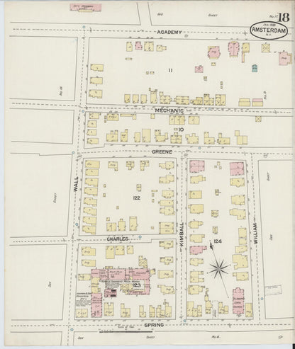 Sanborn Fire Insurance Map from Amsterdam, Montgomery County, New York (1888), Sheet #0018 - Complete Map Set gallery image, historic Sanborn map, vintage wall art, New York New York