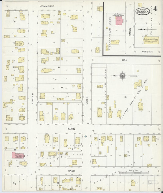 Sanborn Fire Insurance Map from Seneca, La Salle County, Illinois (1913), Sheet #0004 - Historic Sanborn Fire Insurance Map Print, vintage old map wall art, antique decor, genealogy gift, Illinois Illinois map