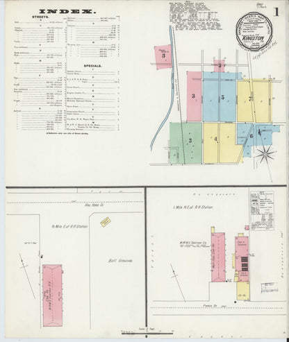 Sanborn Fire Insurance Map from Kingston, Luzerne County, Pennsylvania (1896), Sheet #0001 - Complete Map Set gallery image, historic Sanborn map, vintage wall art, Pennsylvania Pennsylvania