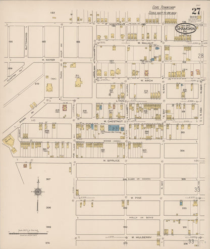 Sanborn Fire Insurance Map from Shamokin, Northumberland County, Pennsylvania (1922), Sheet #0027 - Complete Map Set gallery image, historic Sanborn map, vintage wall art, Pennsylvania Pennsylvania