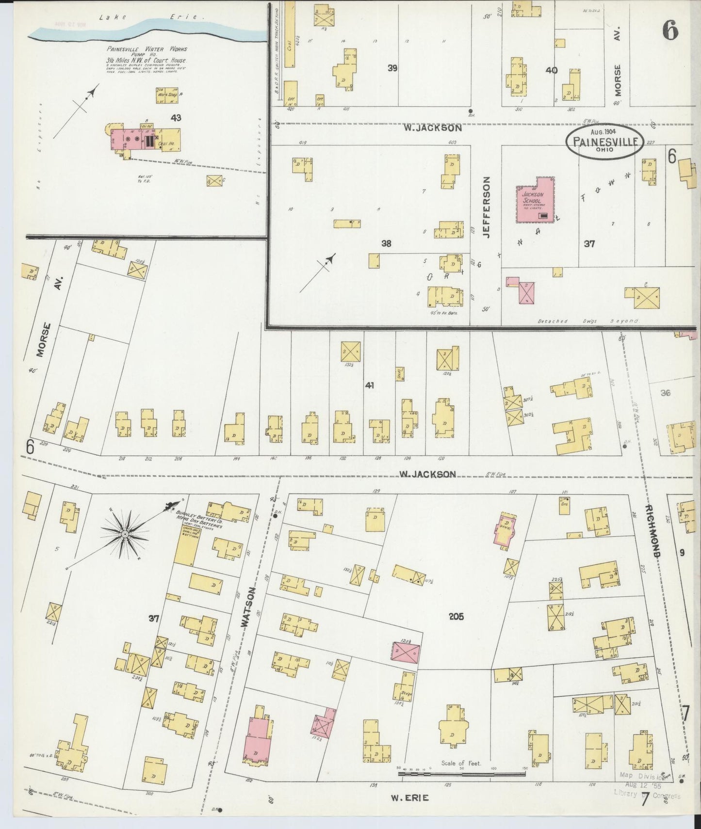 Sanborn Fire Insurance Map from Painesville, Lake County, Ohio (1904), Sheet #0006 - Complete Map Set gallery image, historic Sanborn map, vintage wall art, Ohio Ohio