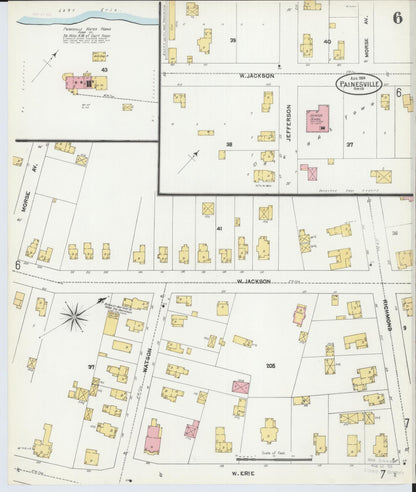 Sanborn Fire Insurance Map from Painesville, Lake County, Ohio (1904), Sheet #0006 - Complete Map Set gallery image, historic Sanborn map, vintage wall art, Ohio Ohio