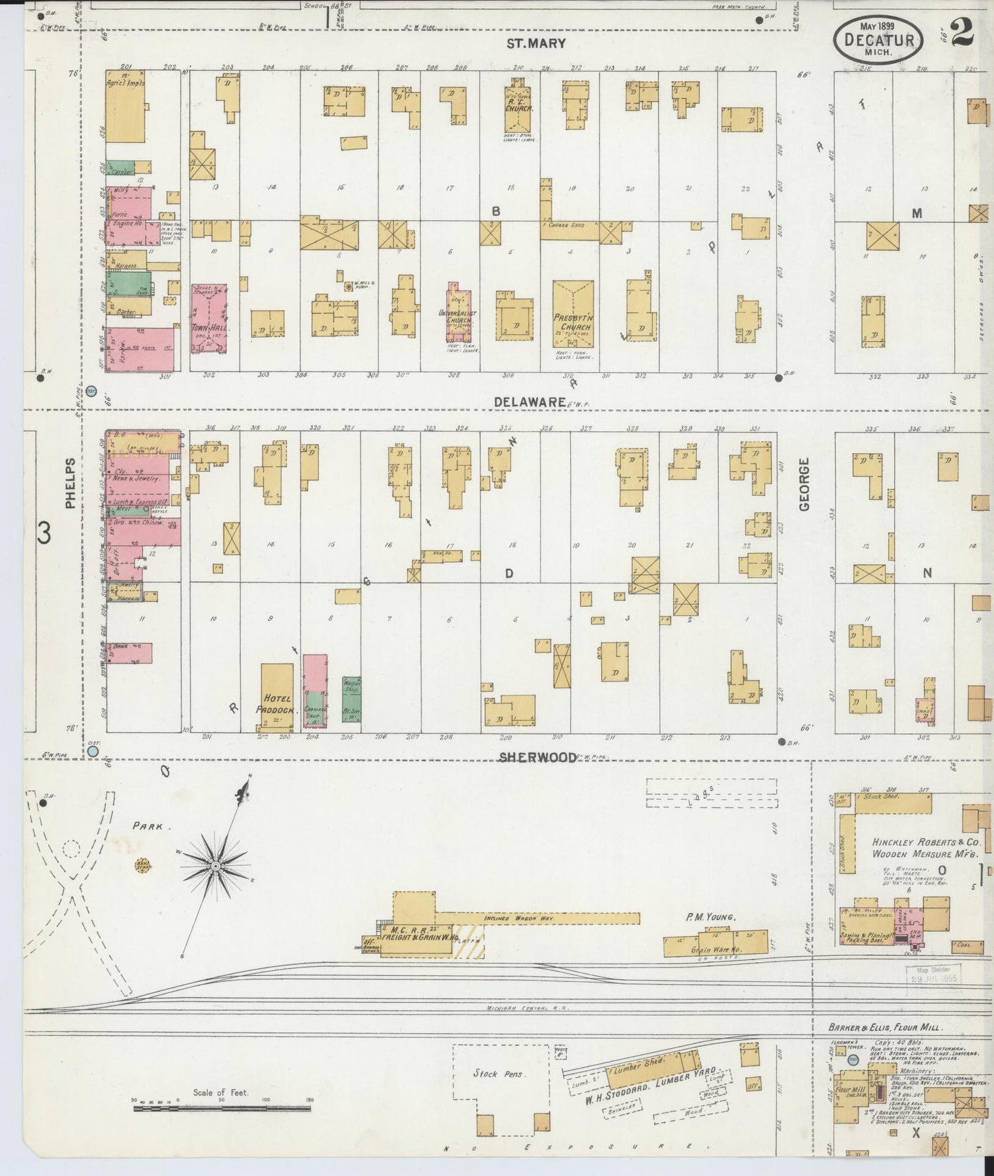 Sanborn Fire Insurance Map from Decatur, Van Buren County, Michigan (1899), Sheet #0002 - Complete Map Set gallery image, historic Sanborn map, vintage wall art, Michigan Michigan
