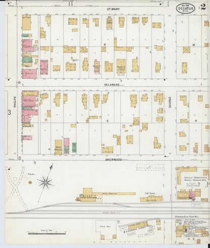 Sanborn Fire Insurance Map from Decatur, Van Buren County, Michigan (1899), Sheet #0002 - Complete Map Set gallery image, historic Sanborn map, vintage wall art, Michigan Michigan