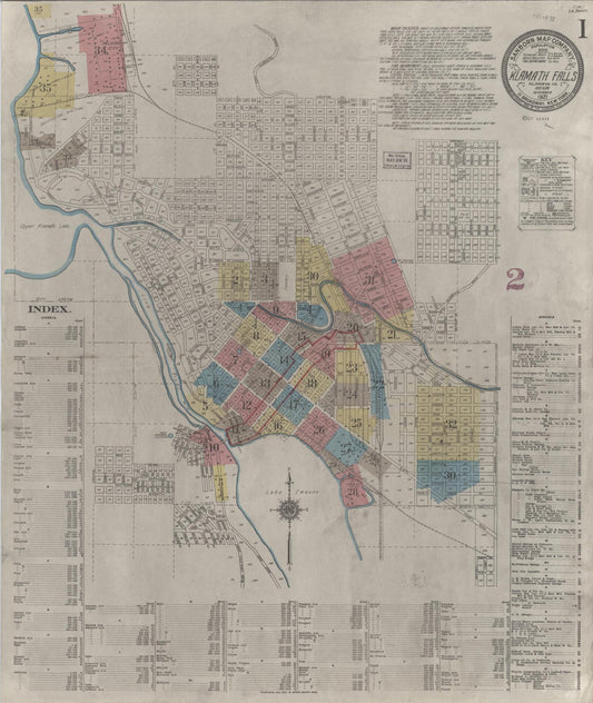 Sanborn Fire Insurance Map from Klamath Falls, Klamath County, Oregon. (1921) – Historic Sanborn Fire Insurance Map Print