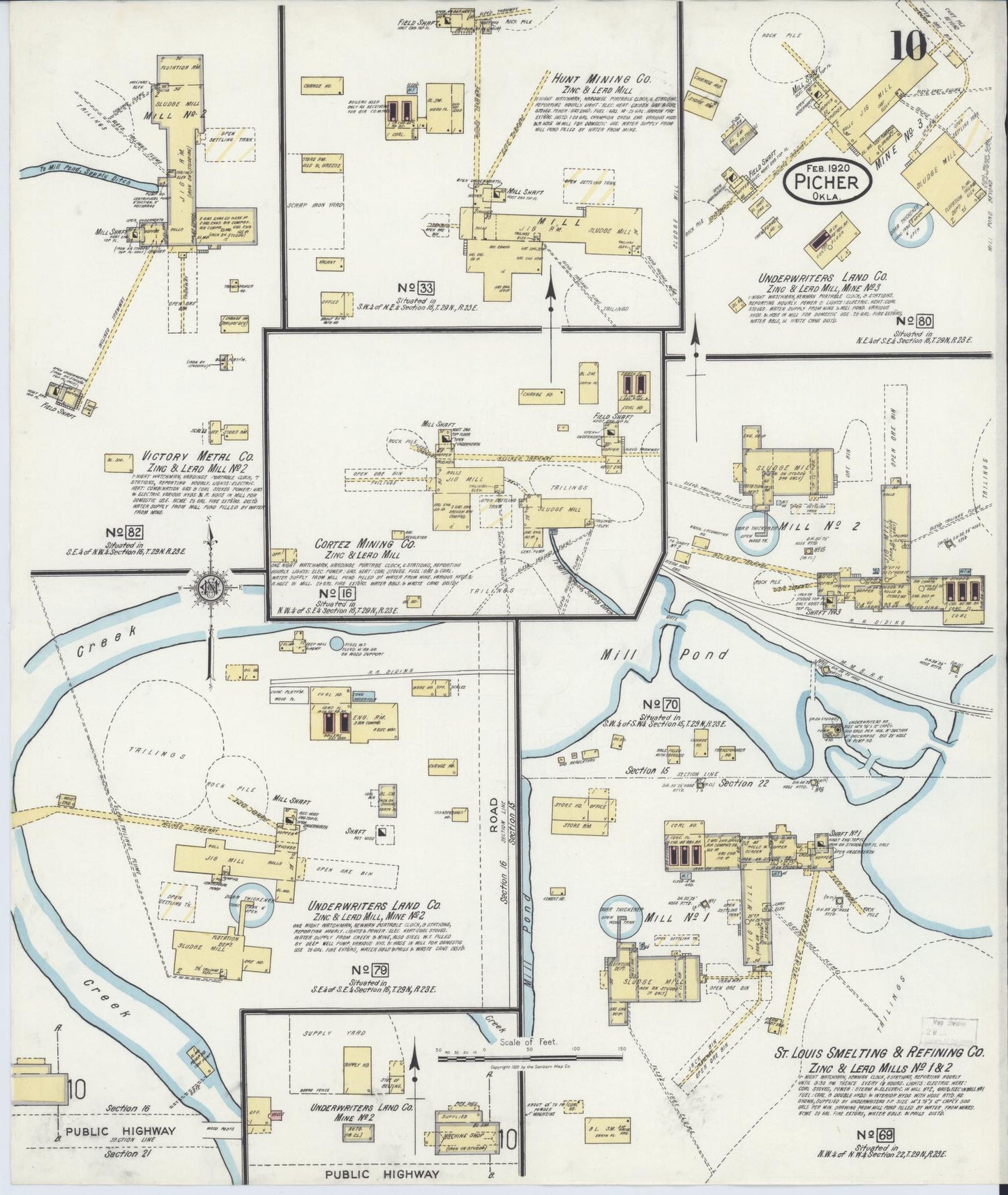 Sanborn Fire Insurance Map from Picher, Ottawa County, Oklahoma (1920), Sheet #0010 - Complete Map Set gallery image, historic Sanborn map, vintage wall art, Oklahoma Oklahoma