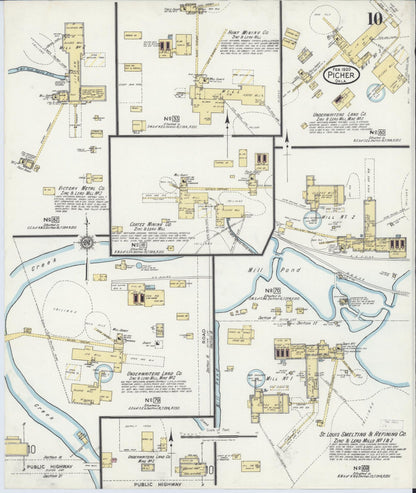 Sanborn Fire Insurance Map from Picher, Ottawa County, Oklahoma (1920), Sheet #0010 - Complete Map Set gallery image, historic Sanborn map, vintage wall art, Oklahoma Oklahoma