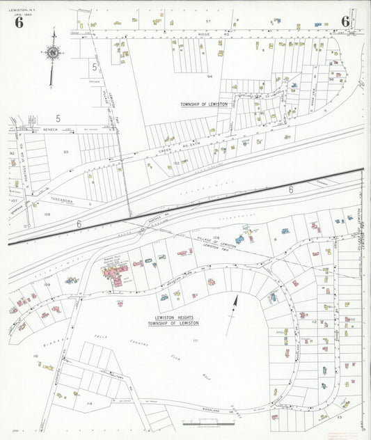 Sanborn Fire Insurance Map from Lewiston, Niagara County, New York (1940), Sheet #0006 - Historic Sanborn Fire Insurance Map Print, vintage old map wall art, antique decor, genealogy gift, New York New York map