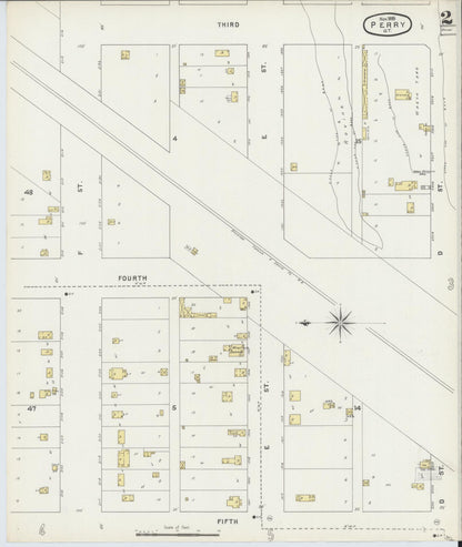Sanborn Fire Insurance Map from Perry, Noble County, Oklahoma (1895), Sheet #0002 - Complete Map Set gallery image, historic Sanborn map, vintage wall art, Oklahoma Oklahoma