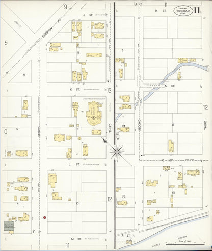 Sanborn Fire Insurance Map from Hoquiam, Grays Harbor County, Washington (1907), Sheet #0011 - Complete Map Set gallery image, historic Sanborn map, vintage wall art, Washington Washington