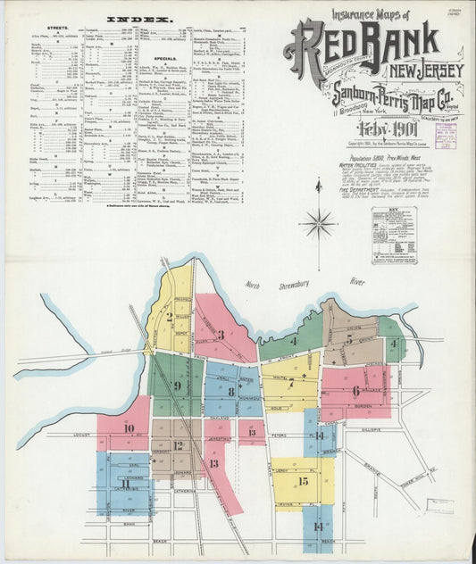Sanborn Fire Insurance Map from Red Bank, Monmouth County, New Jersey. (1901) – Historic Sanborn Fire Insurance Map Print