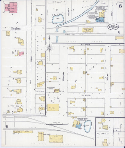 Sanborn Fire Insurance Map from Lamar, Barton County, Missouri (1902), Sheet #0006 - Complete Map Set gallery image, historic Sanborn map, vintage wall art, Missouri Missouri
