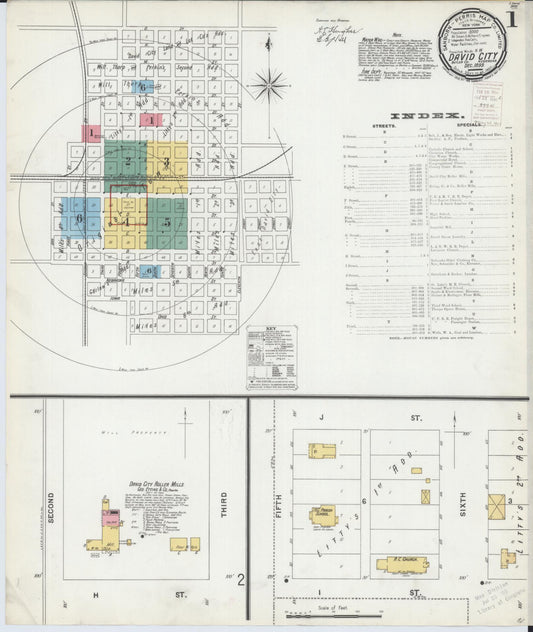 Sanborn Fire Insurance Map from David City, Butler County, Nebraska (1899), Sheet #0001 - Complete Map Set gallery image, historic Sanborn map, vintage wall art, Nebraska Nebraska