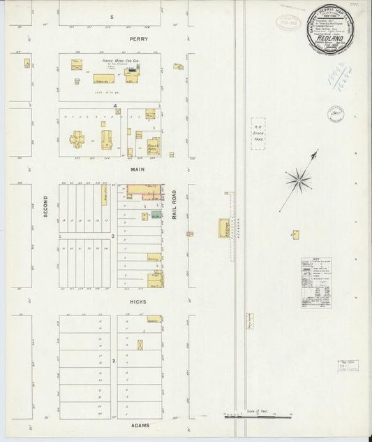 Sanborn Fire Insurance Map from Redland, Sequoyab County, Oklahoma (1899), Sheet #0001 - Historic Sanborn Fire Insurance Map Print, vintage old map wall art, antique decor, genealogy gift, Oklahoma Oklahoma map